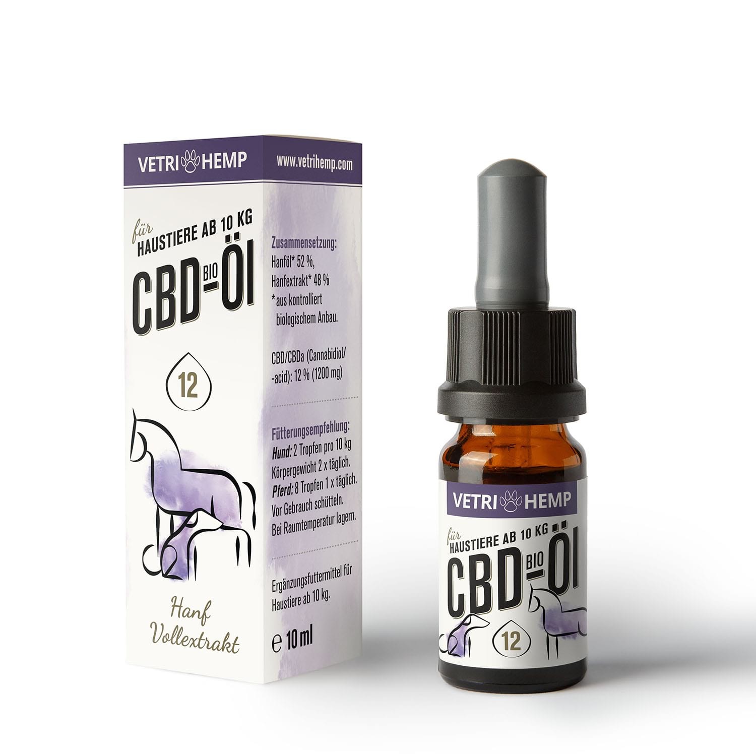 Vetrihemp CBD-olie voor dieren vanaf 10 kg