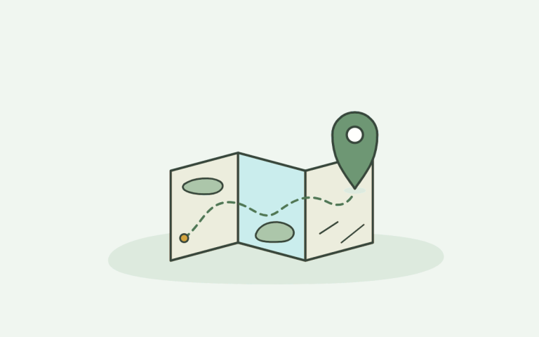 Illustratie: landkaart met locatiepin